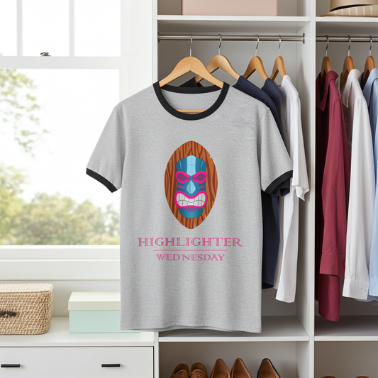 HW Unisex Cotton Ringer T-Shirt - Highlighter Wednesday