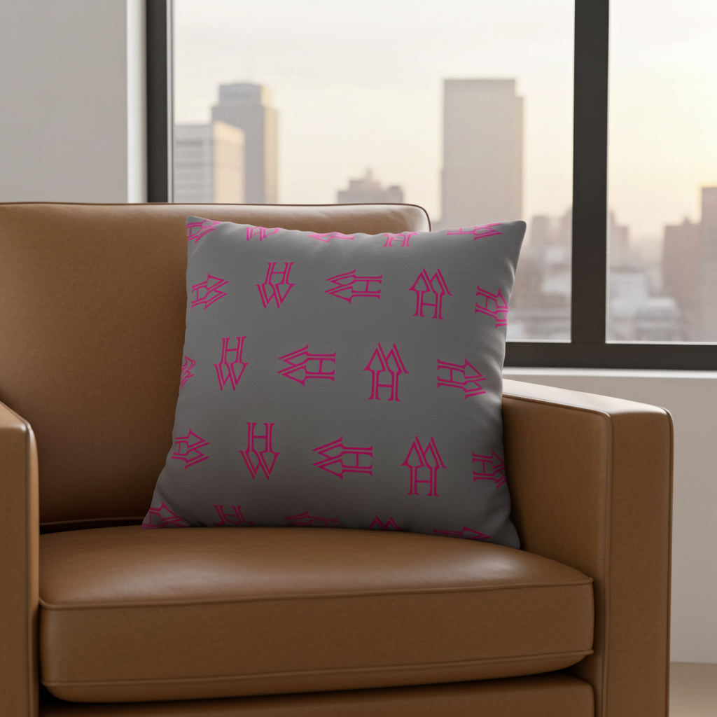 HW Monogram Pillowcase - Highlighter Wednesday