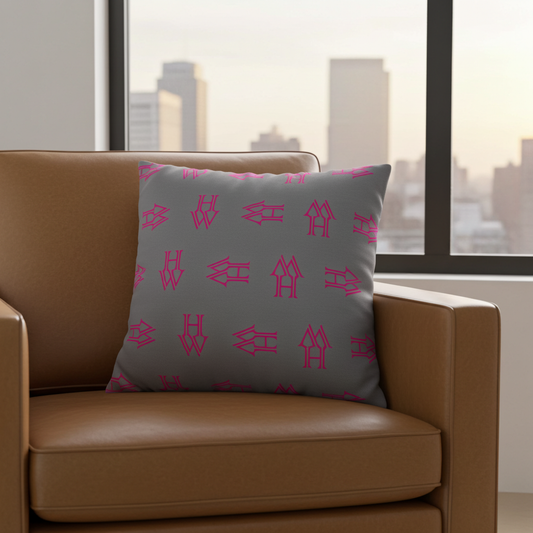 HW Monogram Pillowcase - Highlighter Wednesday